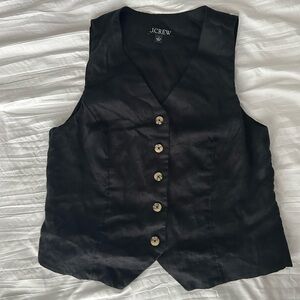 J.Crew black linen vest size 4